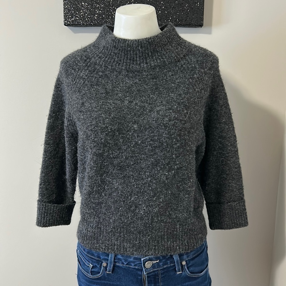3.1 Philip Lim Women's Grey Mock Neck Alpaca Wool Jumper Sweater Sz XS